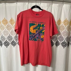 Pink vintage Fairhope schools music graphic T-shirt